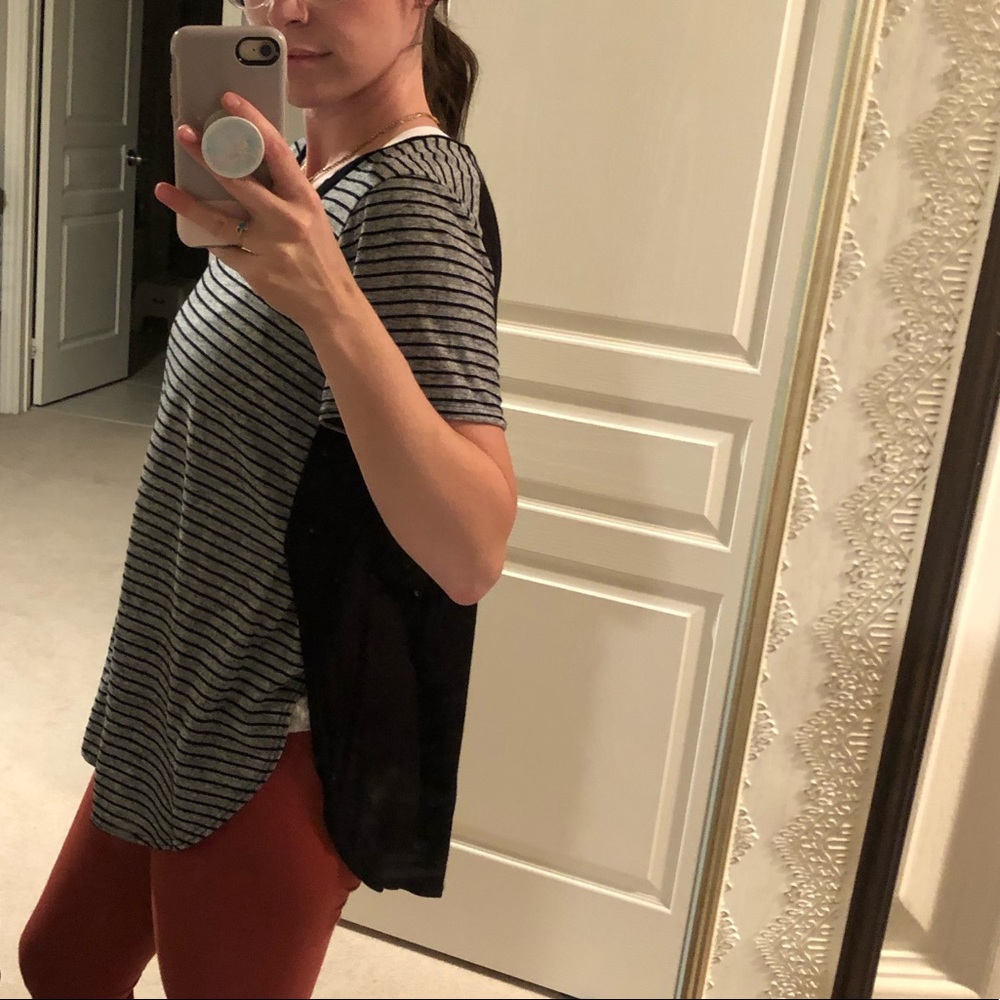 Striped tunic open sides